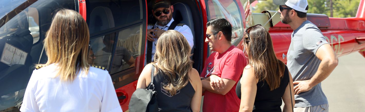 Passengers boarding a helicopter Best Day trips from Las Vegas