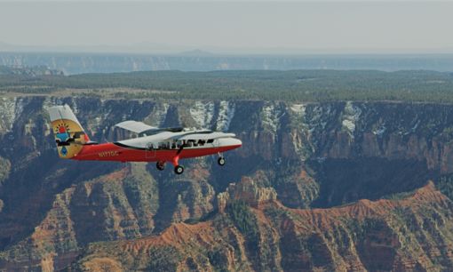See more of the canyon for less DHC-6 Twin Otter Vistaliner over the south rim of Grand Canyon