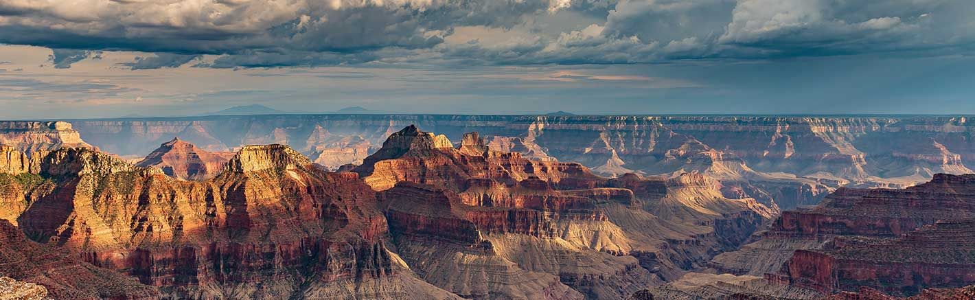 The sun setting over the Grand Canyon National Park