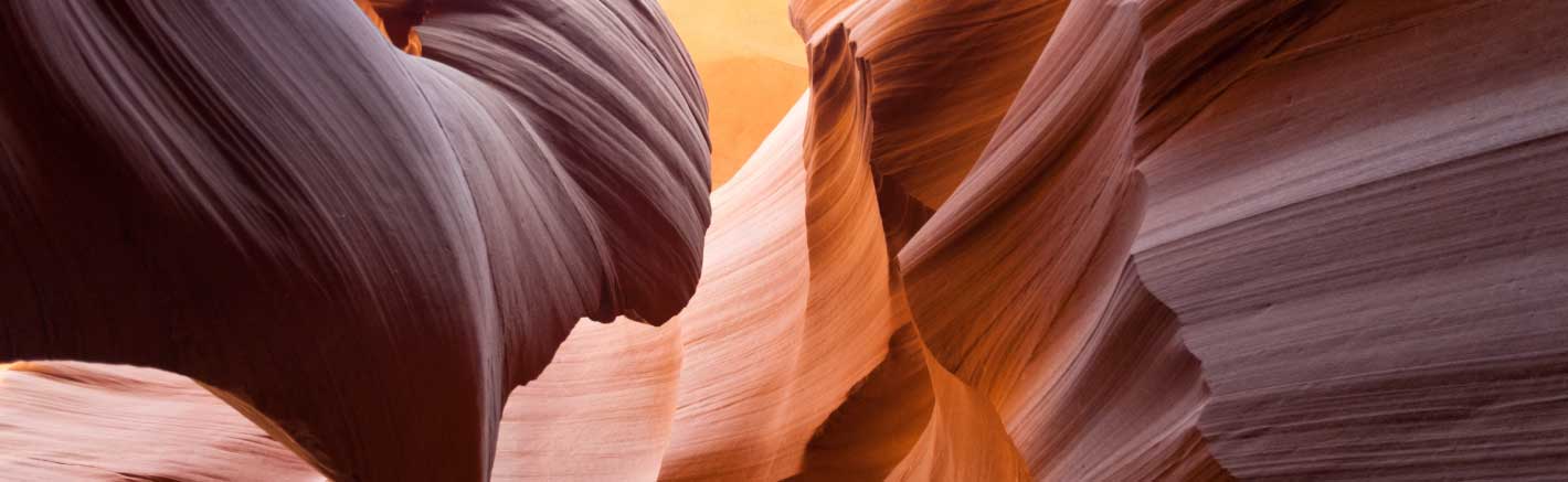 The orange sandstone walls of Antelope Canyon