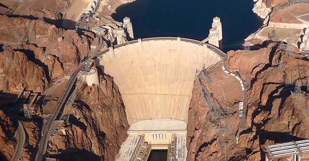 Aerial shot of the Hoover Dam