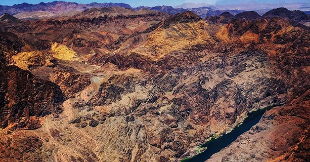 Aerial view of the Colorado River and the Black Canyon